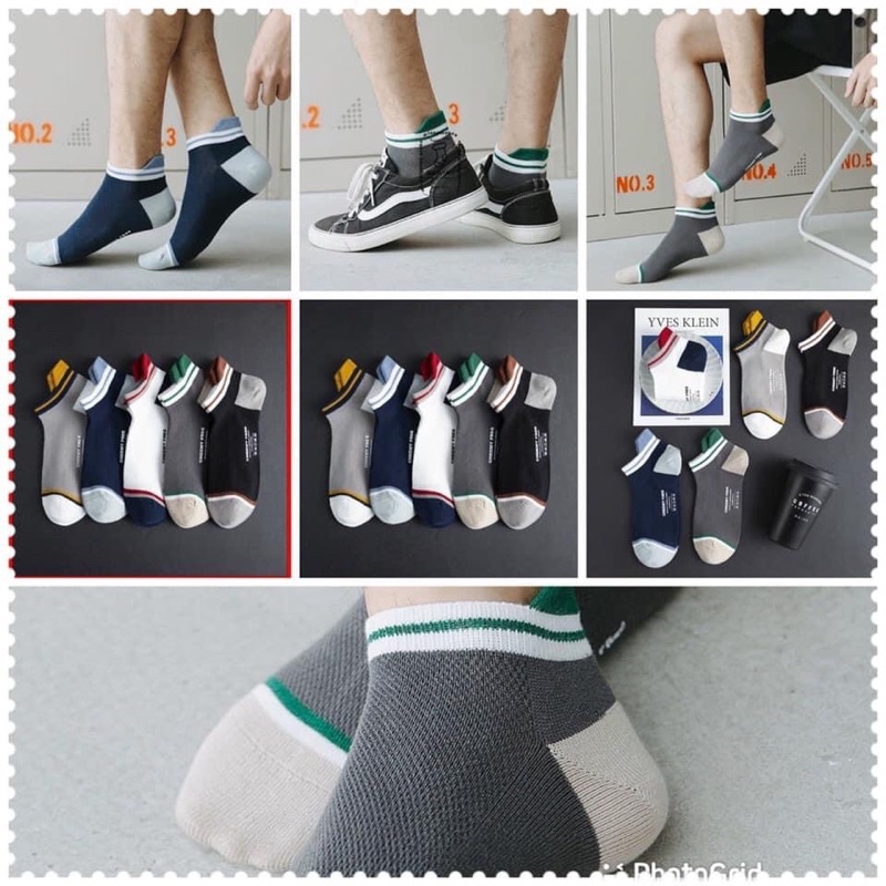 10 Đôi tất cotton len trong túi zip hàng đẹp