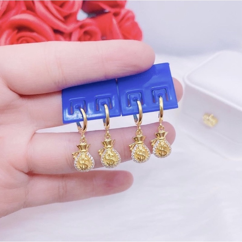 Bông tai nữ túi tiền đem lại tài lộc may mắn - Vàng bạc Khải Khải