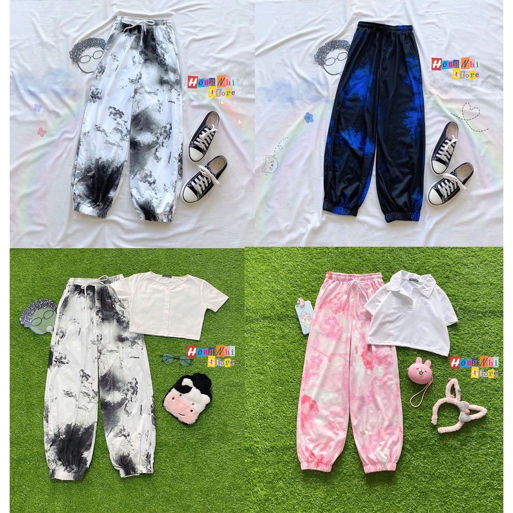 Quần Jogger 3D Ulzzang Unisex Jogger Loang Màu Bo Lai - MM