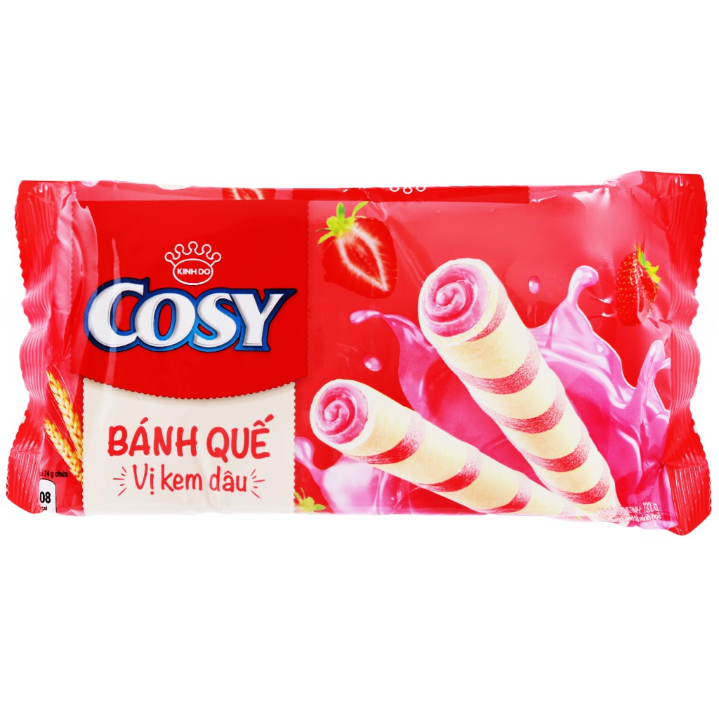 Bánh quế vị kem dâu Cosy gói 132g