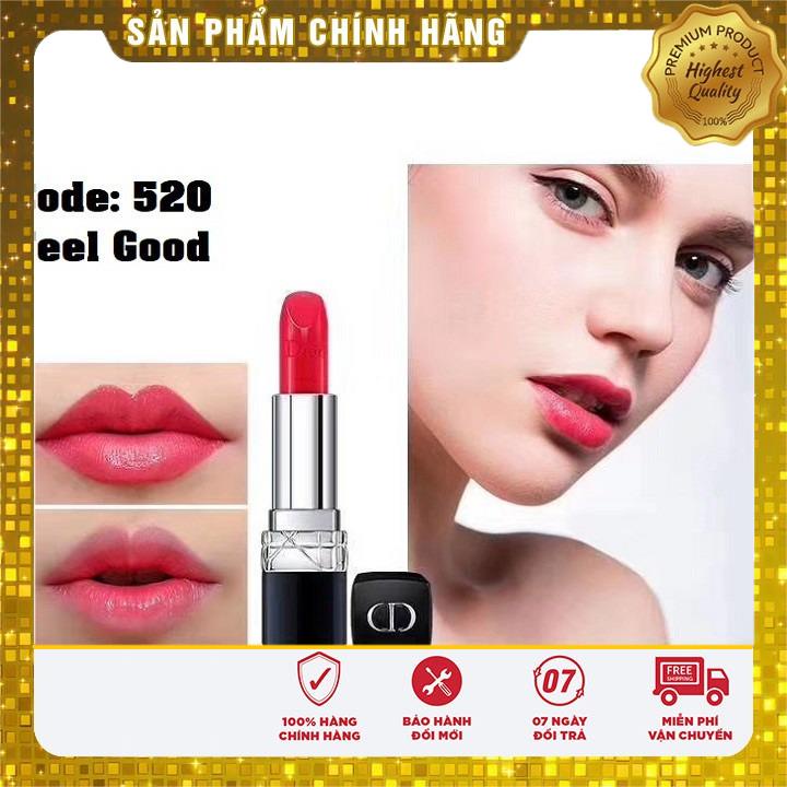 Son Dior số 520 màu hồng đỏ Rouge Dior Happy 2020 Limited Feel Good (Unbox)
