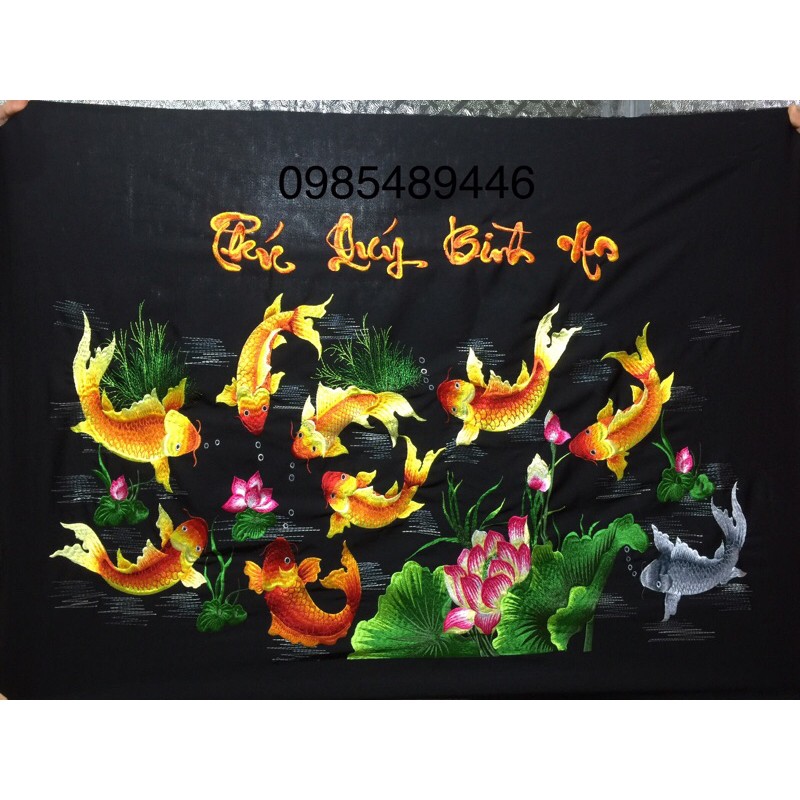 tranh thêu thành phẩm loai 1 kt75*120cm