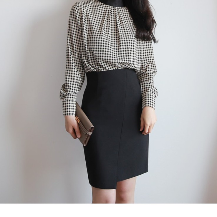 S- 5xl |Chân váy công sở cạp cao tà lệch siêu xinh (Oder 2-4 ngày)