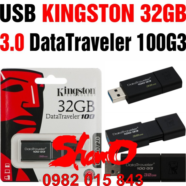 USB 3.0 Kingston 32GB – DataTraveler 100G3 – Chính hãng – Bảo hành 5 năm