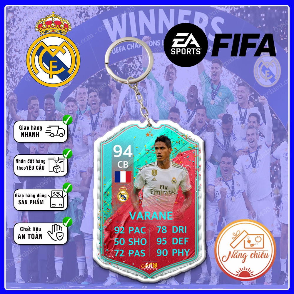 Móc Khóa Varane, CLB bóng đá Manchester United ☘️MÓC KHÓA THẺ CẦU THỦ☘️