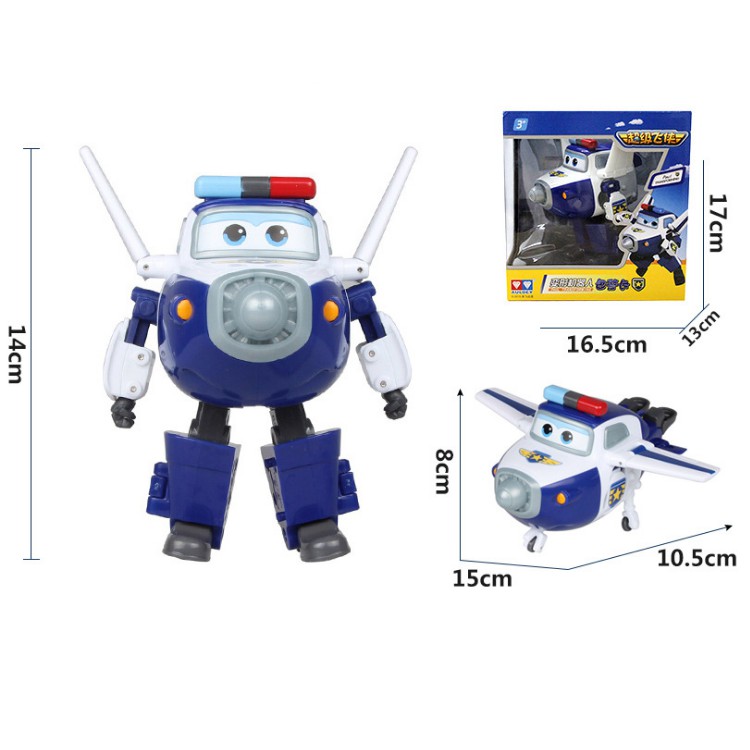 Đồ chơi super wings robot biến hình máy bay cỡ lớn nhân vật cảnh sát Paul