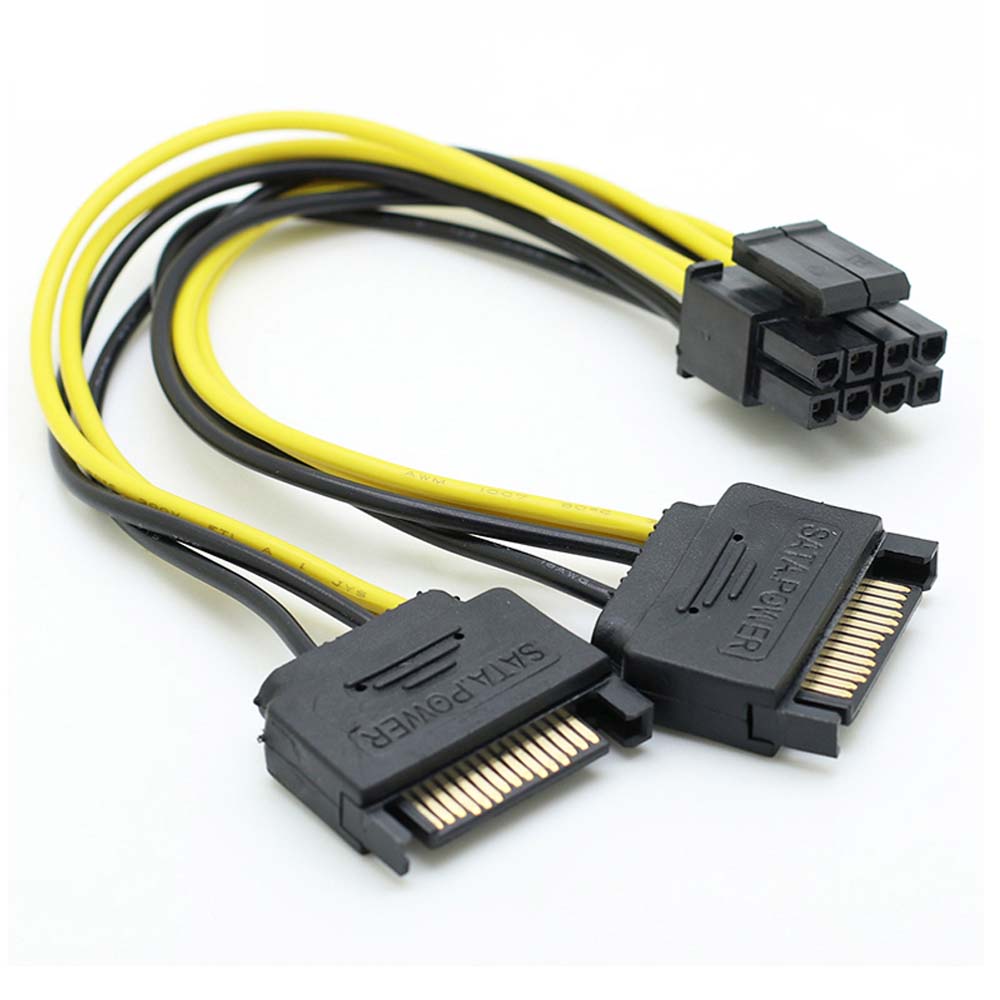 Cáp Chia Nguồn Sata 18awg 15pin Sata Sang 6 / 8 Pin Cho Máy In 6 / 8