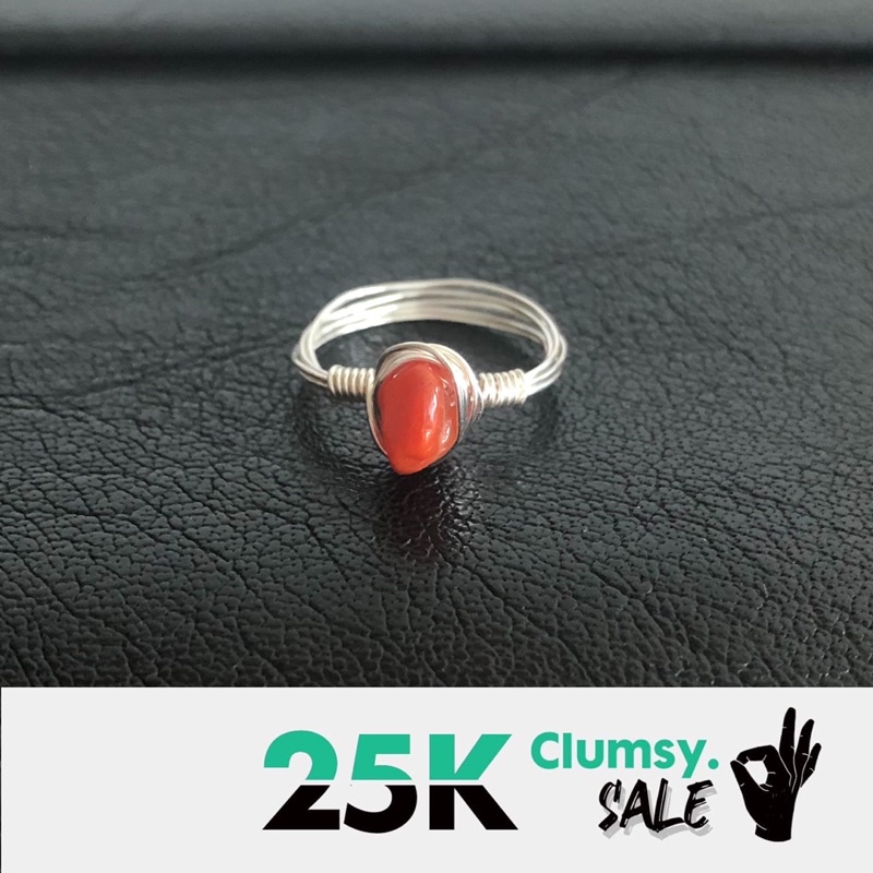 CLUMSY SALE 2 - Nhẫn đá handmade tự nhiên dây bạc