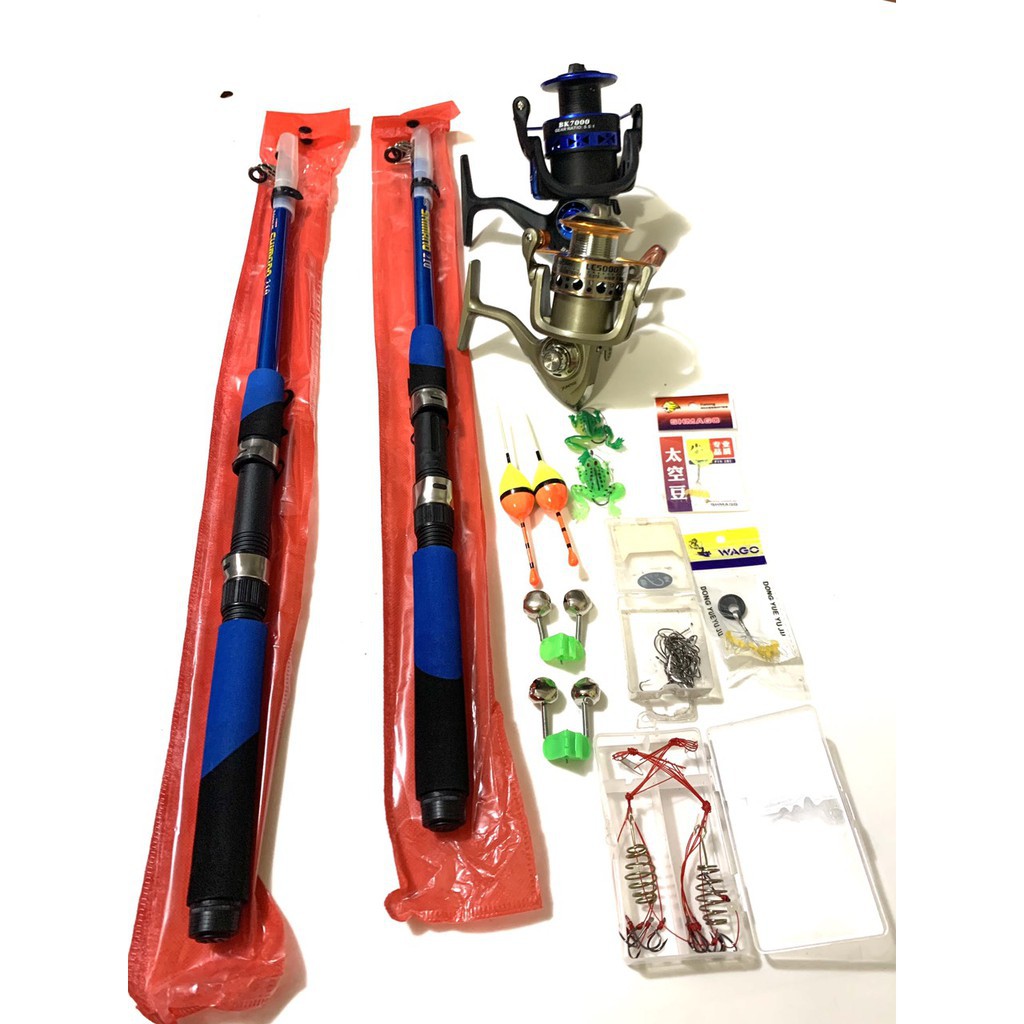 COMBO CẦN CÂU CÁ 2 CẦN 2 MÁY KIM LOẠI KÈM ĐỦ PHỤ KIỆN NHƯ ẢNH ( MUA 3 BỘ TẶNG NGAY TÚI ĐỰNG COMBO DÀI 1M) TẢI CÁ 8-15KG