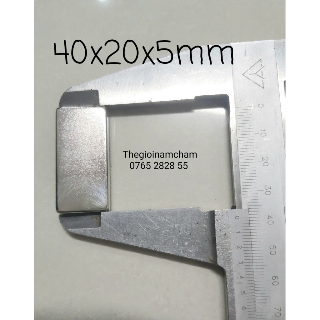 Nam châm vĩnh cửu 40x20x5mm Lực mạnh - 40k/1 viên