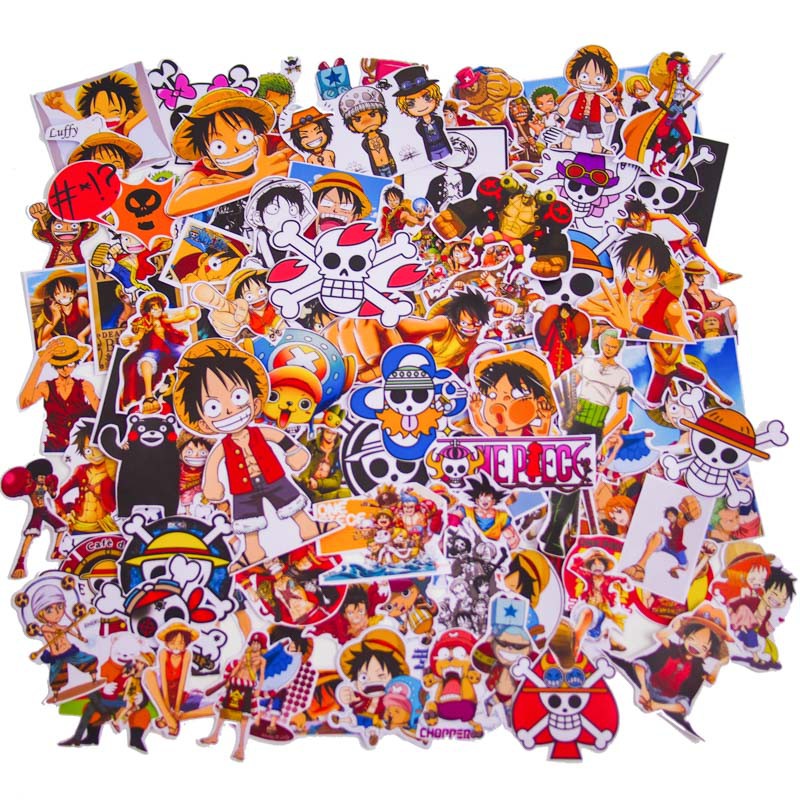 Set 100 Sticker hình dán đảo hải tặc One Piece | hàng thương hiệu