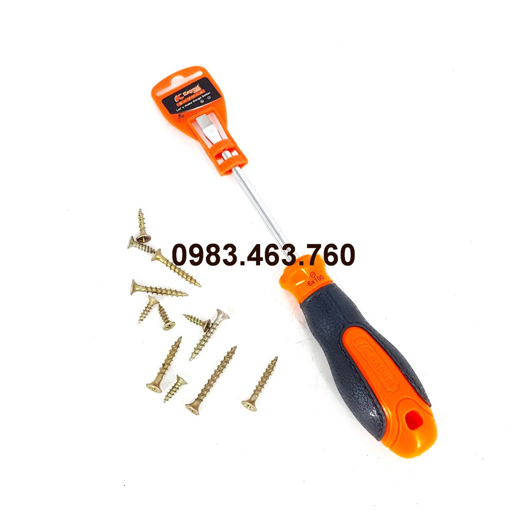 TUA VÍT KAPUSI 1  ĐẦU 6* 200MM  TAY CẦM ĐEN + CAM CAO CẤP