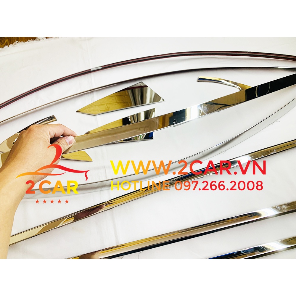 Nẹp chân kính, cong kính xe Nissan Almera 2021- 2022 - 2023 chất liệu inox 304 sáng bóng