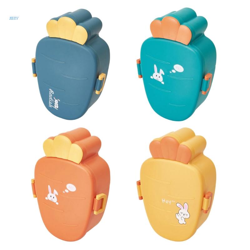 Hộp Đựng Cơm Trưa Thiết Kế Nhỏ Gọn Màu Trơn Dễ Thương Kèm Chốt Tiện Dụng Cho Học Sinh