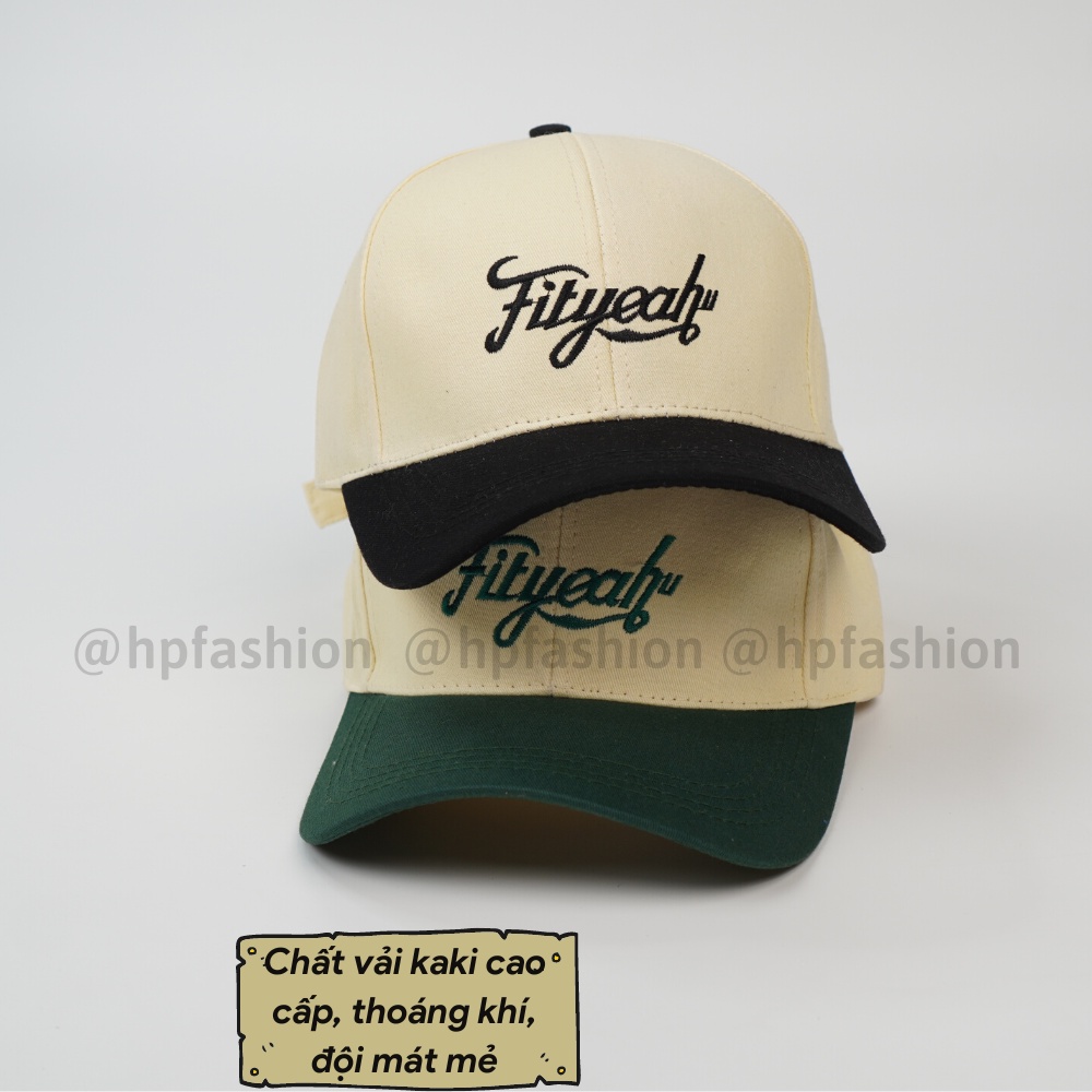Mũ lưỡi trai ❤️ Nón kết phối màu thêu chữ Fityeah chất kaki cao cấp form unisex nam nữ N90 - Happy Style