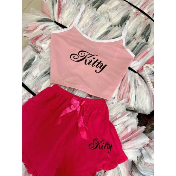 Sét bộ 2 dây baby Kitty quần bèo dễ thương ❤