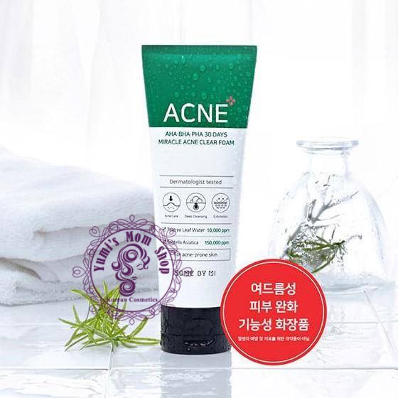 Sữa Rửa Mặt Làm Giảm, Ngăn Ngừa Mụn Some By Mi AHA-BHA-PHA 30 Days Miracle Acne Clear Foam 100ml