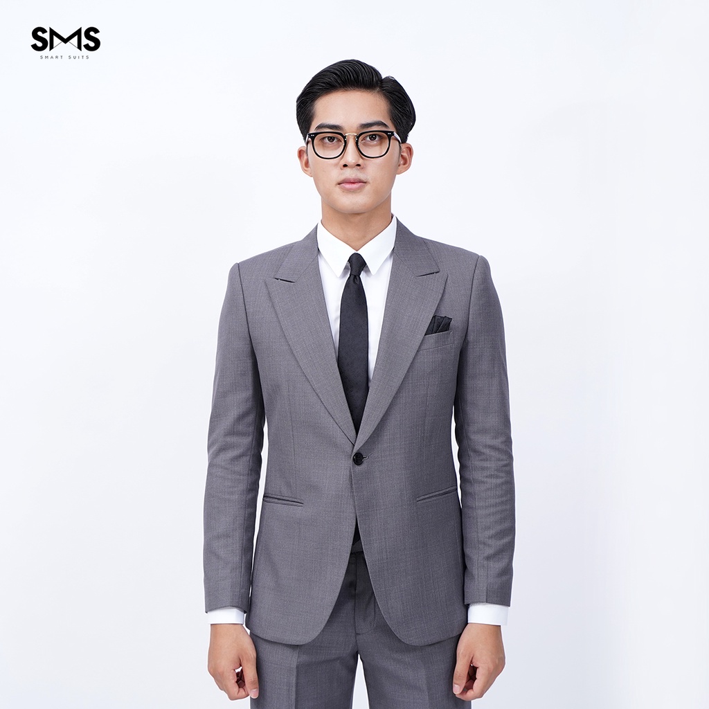 Vest nam xám đậm, suits sartorial, 2 khuy 2 túi, chuẩn form Smart Suits