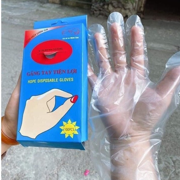 Găng Tay Nilon Tiện Dụng Hộp 10 Chiếc chất liệu nhựa HDPE có độ bền, dai, khó rách | Bill Hair, Billhair