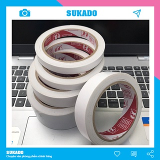 Băng keo 2 mặt dính trong suốt dán giấy 1.2cm, 2.4cm, 4.8cm SUKADO BK2M01