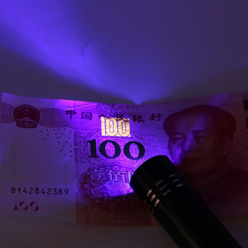 Đèn pin bóng LED tia UV mini cầm tay vỏ bọc nhôm chất lượng cao