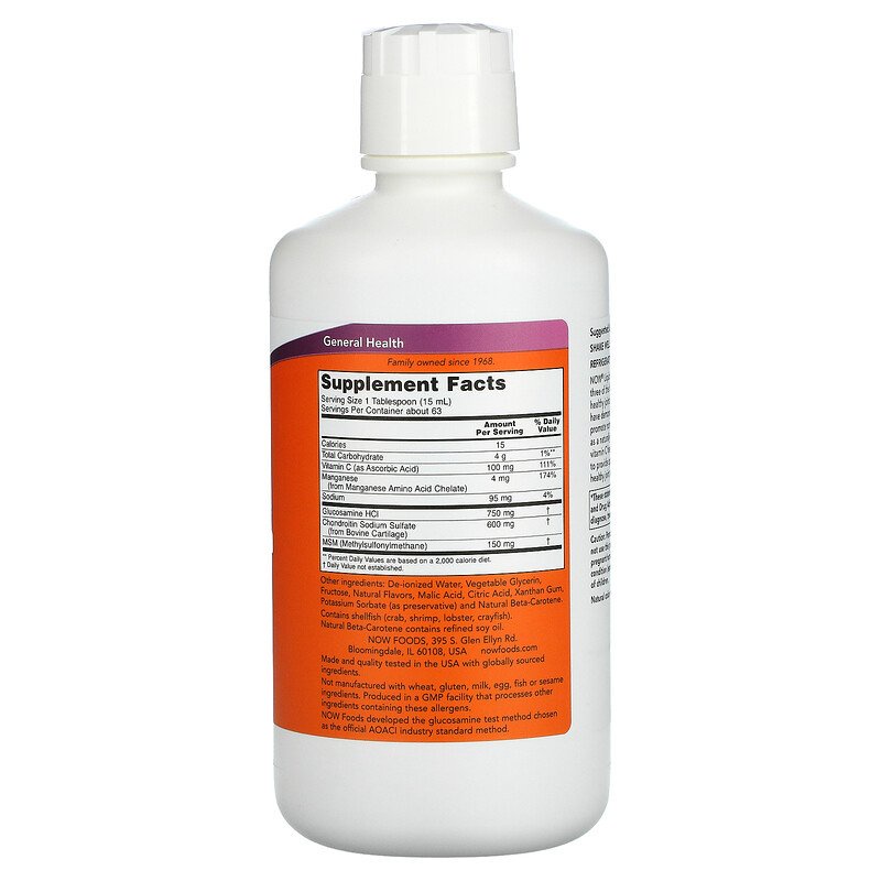 Glucosamin Dạng Nước Hấp Thu Tốt Hơn Viên Hỗ Trợ xương Khớp Now Glucosamine Chondroitin Chống Đau nhức khớp