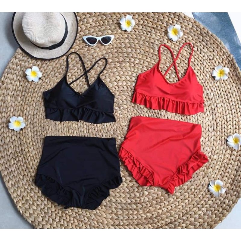 Bikini, Đồ Bơi Đi Biển Hai Mảnh Bánh Bèo Cạp Cao SN02 | BigBuy360 - bigbuy360.vn