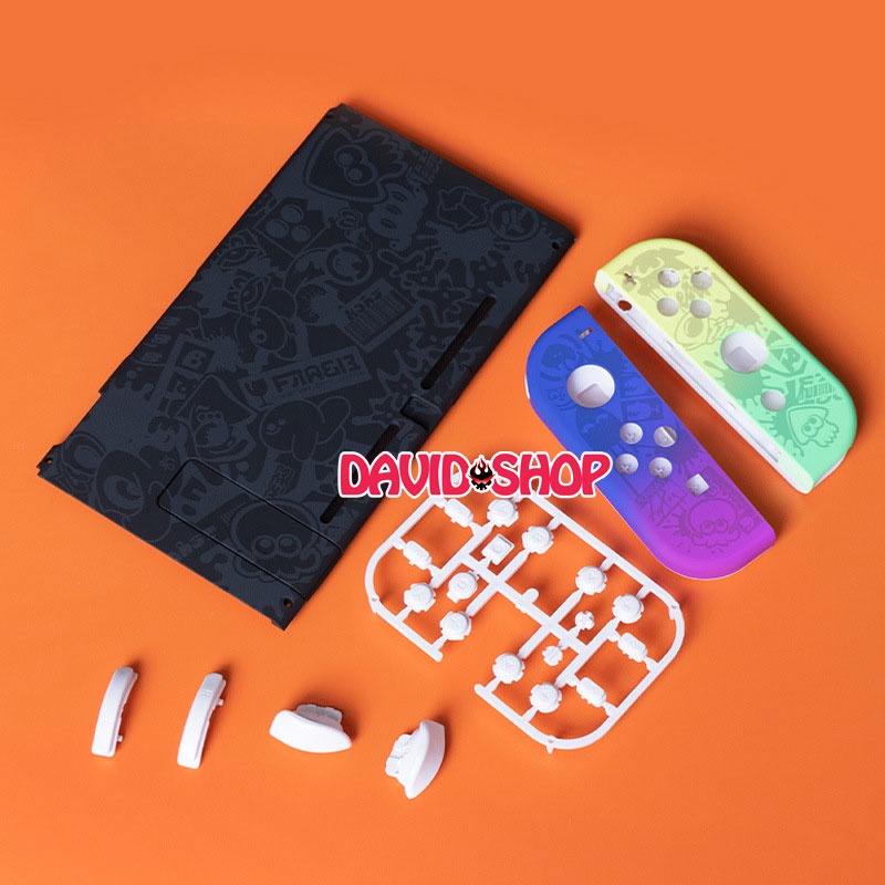 Bộ vỏ Joy-Con &amp; nắp lưng &amp; nút bấm phiên bản Splatoon 3 cho Nintendo Switch V1, V2