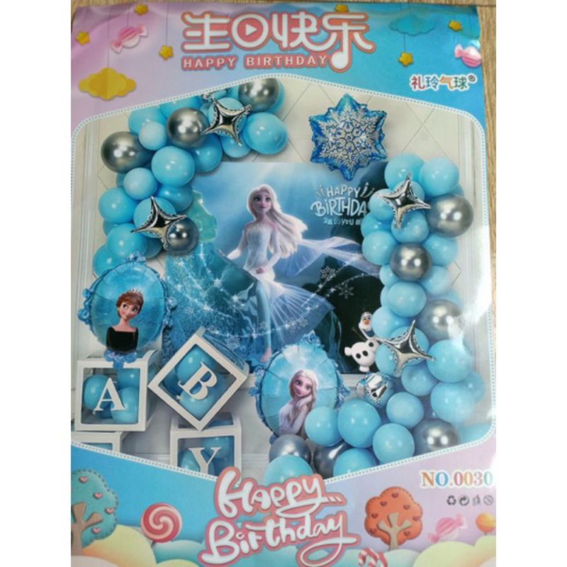 Sét phụ kiện bong bóng sinh nhật elsa,siêu nhân... hình sao trong vậy.