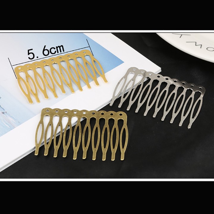 [Nguyên liệu làm trâm] 1 cài răng 10 chân 54*39mm