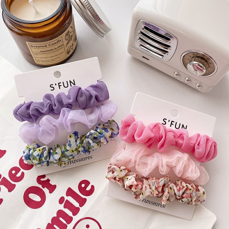 SET 3 DÂY BUỘC TÓC CRUNCHIES VON PHỐI MÀU CỰC XINH