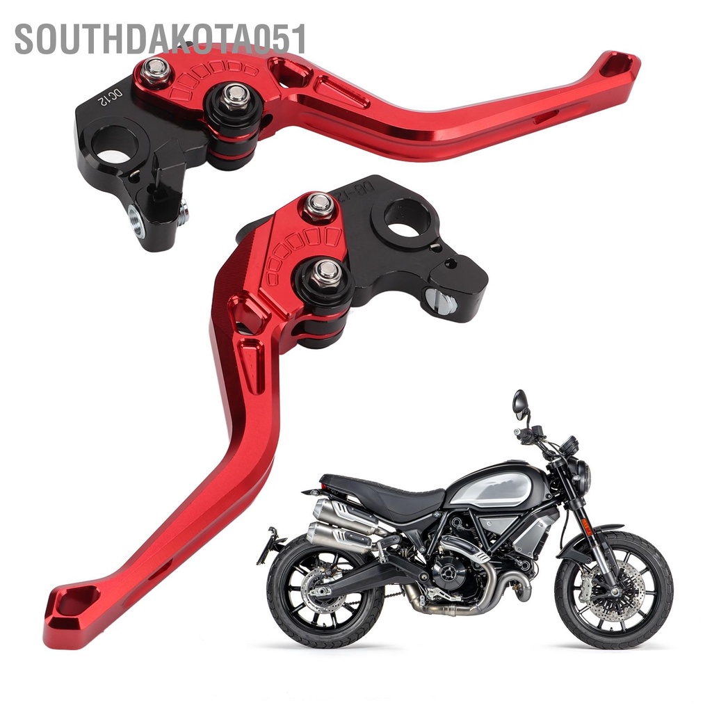 Southdakota051 Xe máy Đòn bẩy ly hợp phanh ngắn có thể điều chỉnh thay thế cho DUCATI Scrambler 400 800 1100 Sport Special