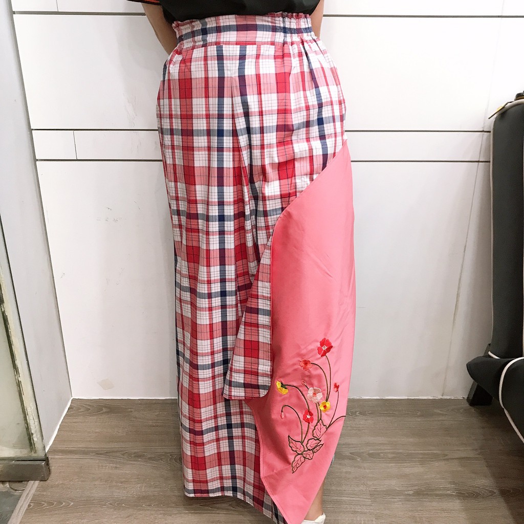 Váy Chống Nắng Màu 2 lớp Thêu Góc Duy Ngọc Cao Cấp, chất Cotton dày dặn chống nắng hiệu quả, thoáng mát ( 8541 )