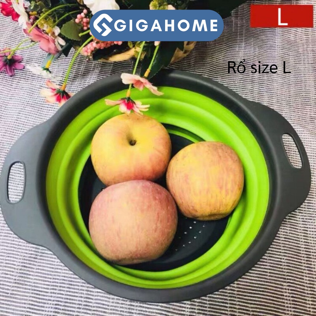 Bộ 2 Rổ Nhựa Dẻo GIGAHOME Hình Tròn, Tiết Kiệm Không Gian 5225