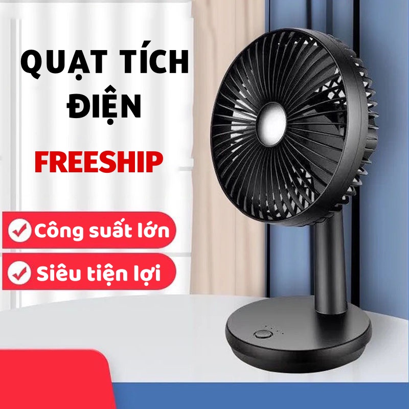 Quạt Tích Điện, Quạt Cầm Tay Mini Có Đế Để Bàn Đa Năng LEON OFFICIAL