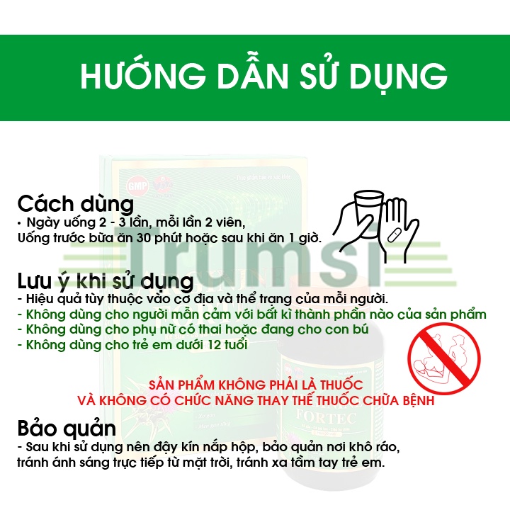 Viên Uống Thanh Nhiệt Mát Gan Giảm Viêm Gan Xơ Gan Men Gan Cao Arginine Fortec Vạn Tam Chính Hãng
