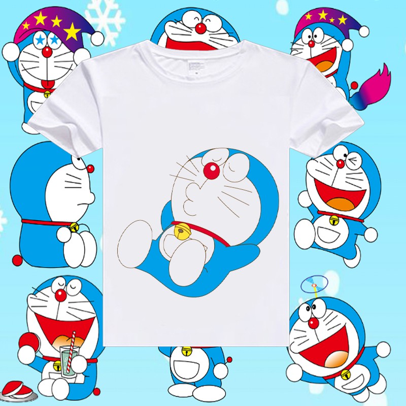 Áo thun nam nữ form rộng cá tính in hình Doraemon Áo thun hoạt hình từ bi HO1