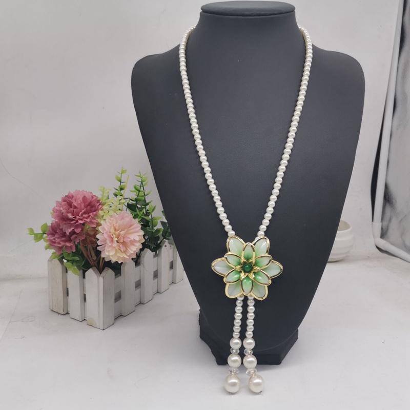 Vòng cổ Chuỗi Hạt Ngọc Trai Nhân Tạo Dài Phong Cách Vintage