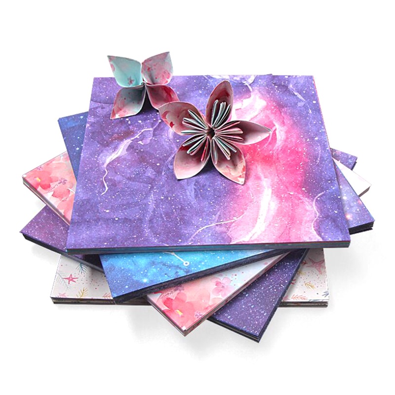 Set 60 / 65 Giấy Gấp Origami 2 Mặt Hình Ngôi Sao / Hoa / Tàu Không Gian