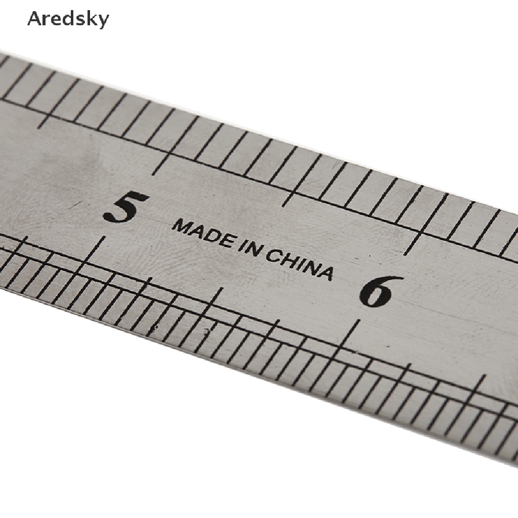 Thước thẳng kim loại bằng thép không gỉ 15-30cm dụng cụ đo hai mặt