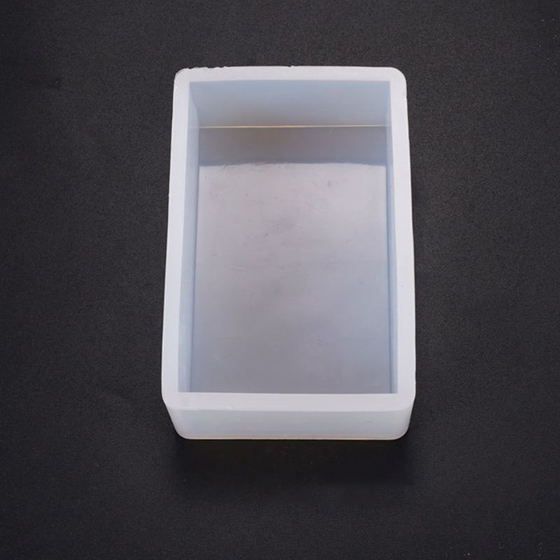 Khuôn Silicone Làm Hộp Nhựa Epoxy Hình Chữ Nhật Đính Kim Tuyến Lấp Lánh Trang Trí Bàn Làm Việc Diy