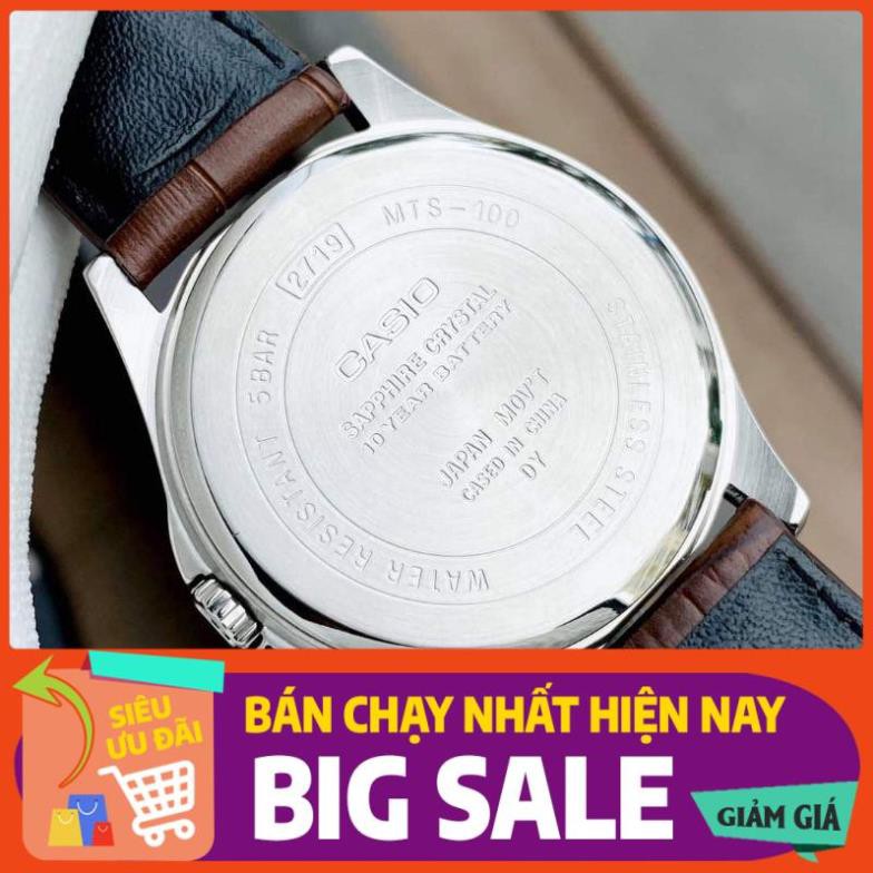 [GIÁ HỦY DIỆT] Đồng hồ nam dây da Casio Standard chính hãng Anh Khuê MTS-100L giá rẻ