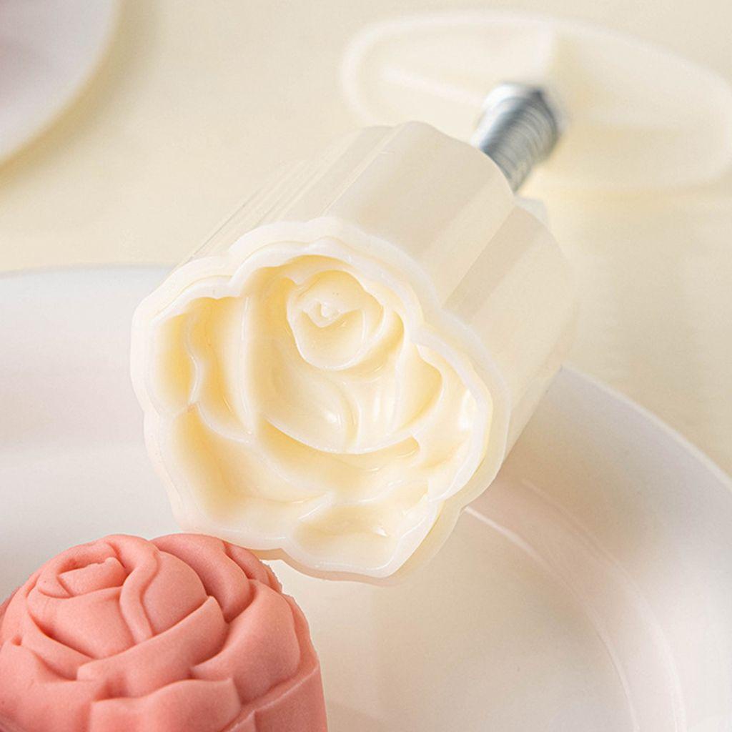 AUGUSTINA Khuôn Nhấn Làm Bánh Trung Thu Hình Hoa Hồng 3D Sáng Tạo DIY
