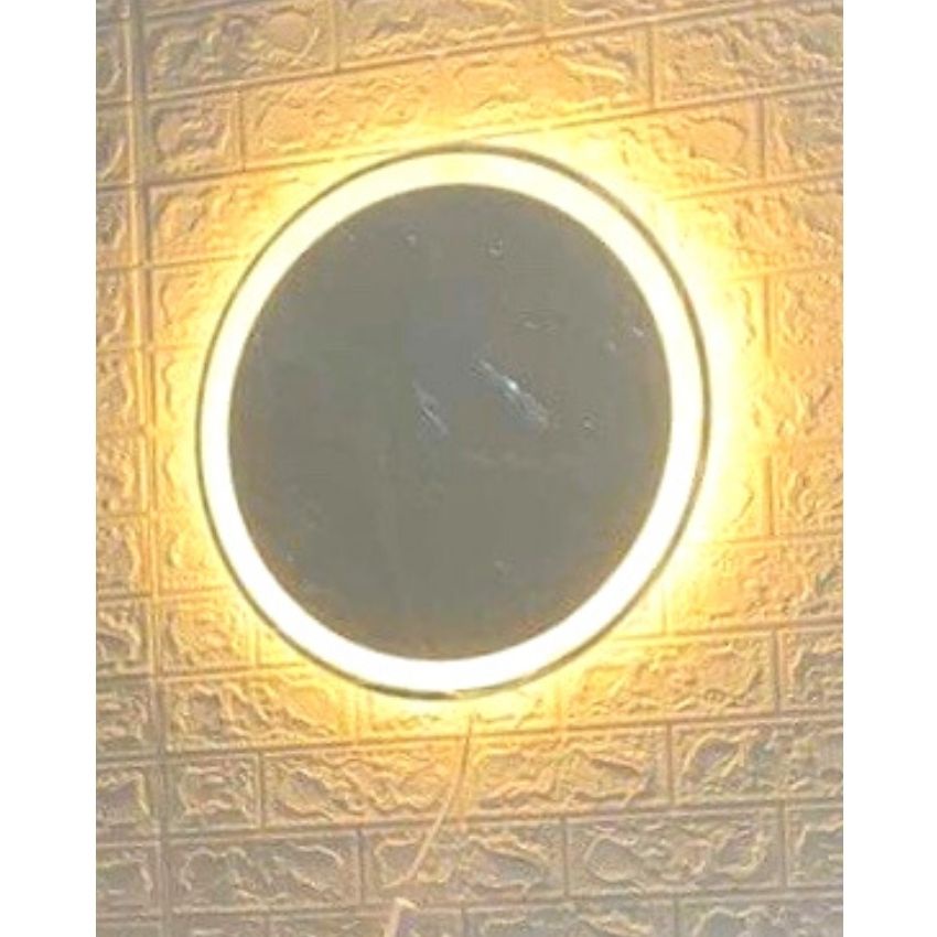 Gương tròn có đế cảm ứng trên mặt gương đèn led đổi 3 màu mẫu cách viền gắn tường kích thước D60cm Mirror