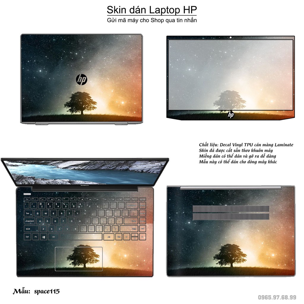 Skin dán Laptop HP in hình không gian nhiều mẫu 20 (inbox mã máy cho Shop)