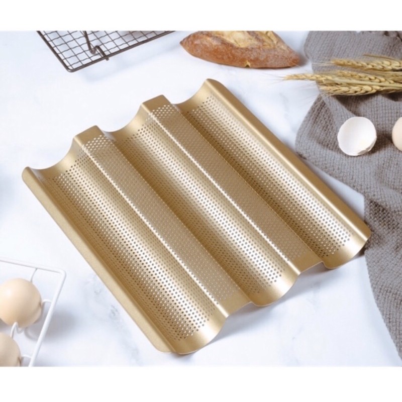 Khuôn nướng bánh mỳ baguette 3 rãnh chống dính