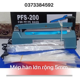 [ MÉP HÀN LỚN 5MM ] Máy hàn túi nilon pfs 20cm *5MM VỎ SẮT  | Máy ép miệng túi size 20cm VỎ SẮT | Máy hàn mép túi nilon