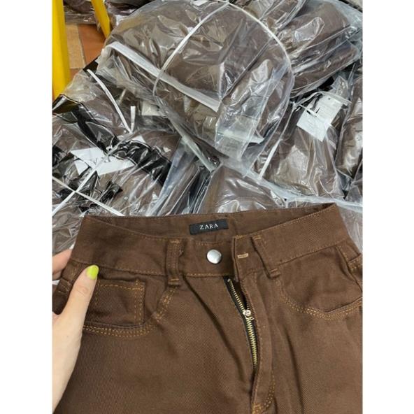 QUẦN BAGGY BÒ NÂU CẠP CAO CHẤT ĐANH MÀU NÂU SIÊU TÂY CỰC ĐẸP