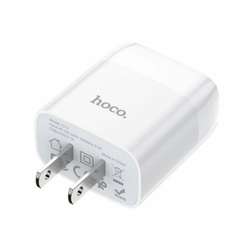 ✔CHÍNH HÃNG✔Cốc sạc nhanh 1 cổng USB C72 Hoco-Dòng điện 2.1A.Củ sạc nhanh cho IP phôn Xiaomi/Oppo/Huawei,Samsung/x37