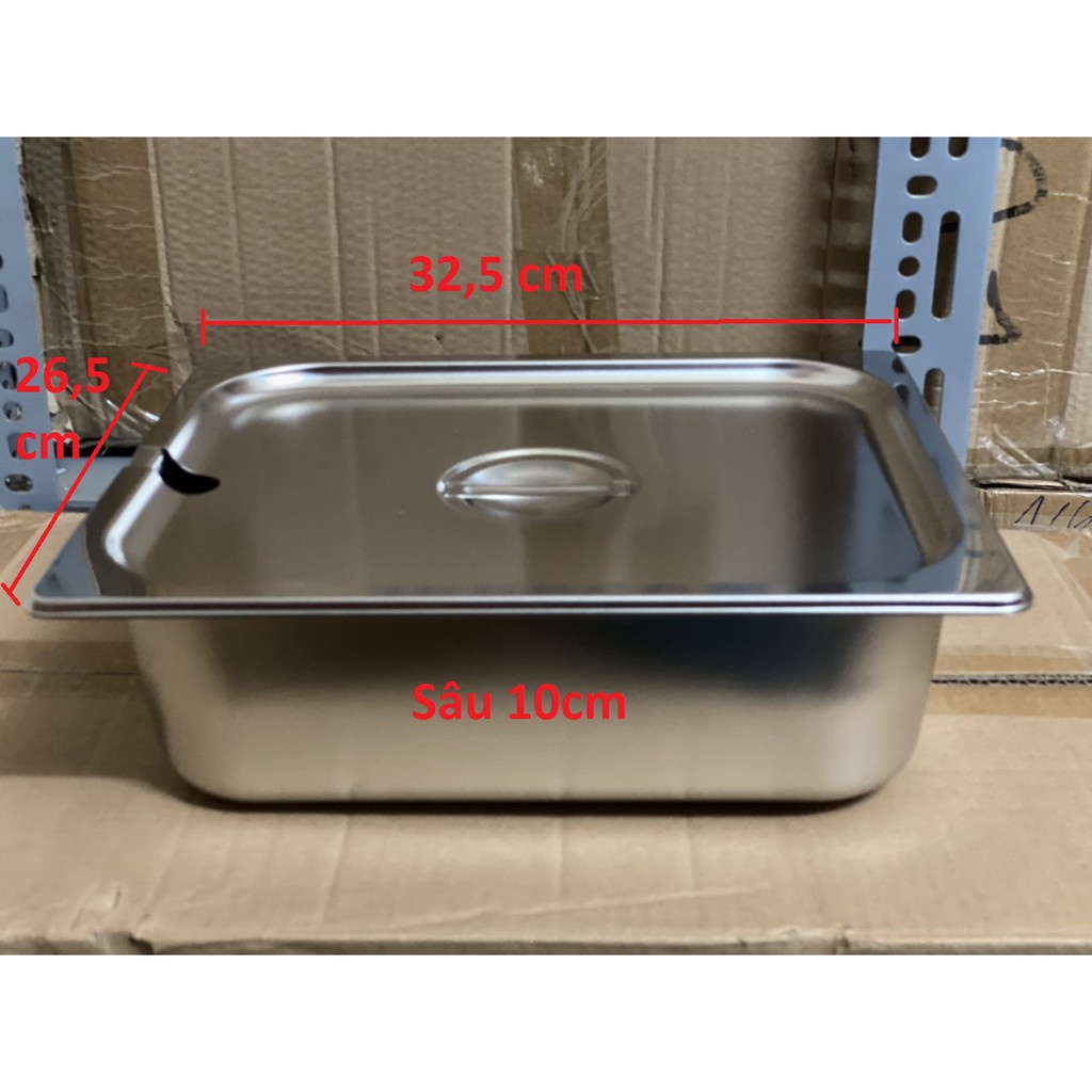Khay đựng thạch inox - Khay topping GN 1/2